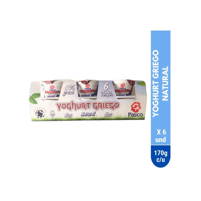 Yoghurt Griego Natural Multiempaque 170g x 6 unidades